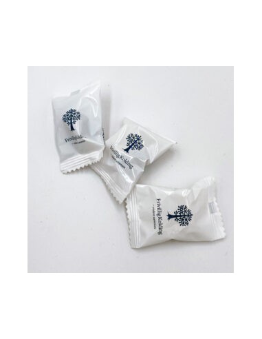 Flowpakkede bolsjer m. logo