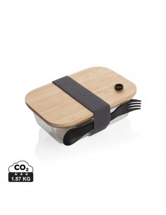 Glas madkasse med bambus låg