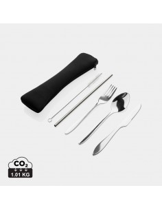 4 STK genanvendeligt bestik sæt i rustfrit stål
