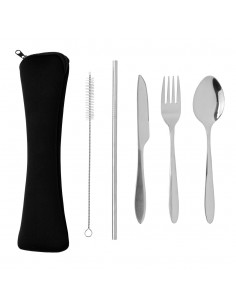 4 STK genanvendeligt bestik sæt i rustfrit stål 2