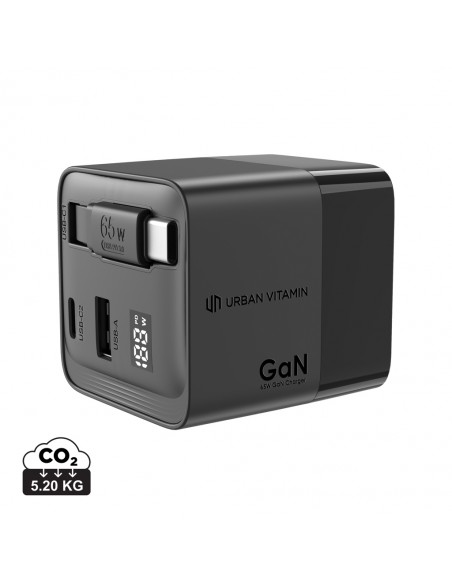 Urban Vitamin Mendocino 65W GaN oplader med udtrækkeligt kab