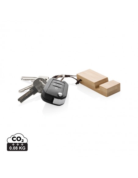 Standkey nøglering i bambus telefonstativ