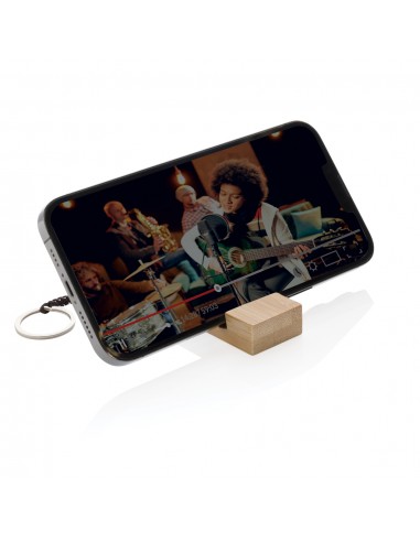 Standkey nøglering i bambus telefonstativ