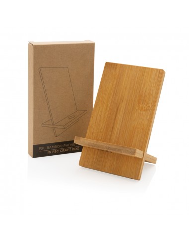 Bambus telefonstativ i kraft æske