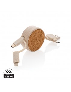 Kork & hvedestrå - 6 i 1 udtrækkeligt kabel