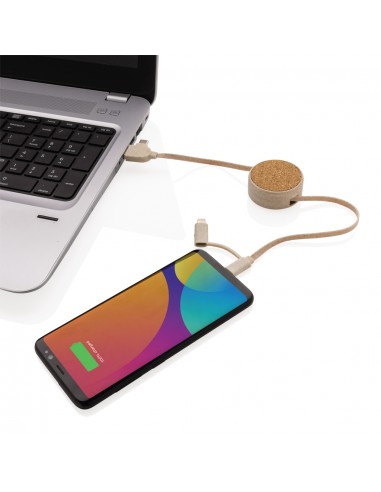 Kork & hvedestrå - 6 i 1 udtrækkeligt kabel