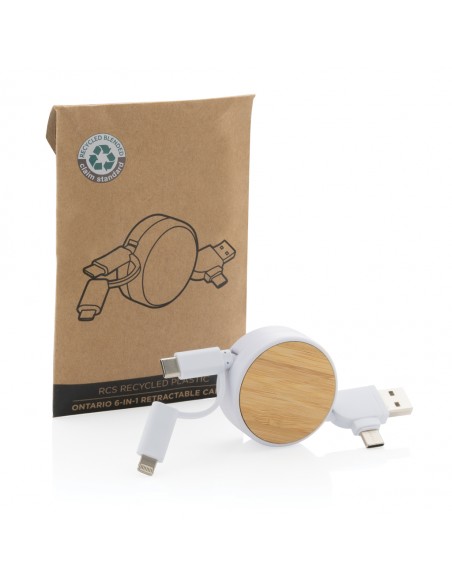 Ontario 6-i-1 optrækkelige kabel i RCS genanvendt plast