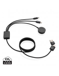 Terra RCS rPET 6-i-1 ladekabel med ur-oplader
