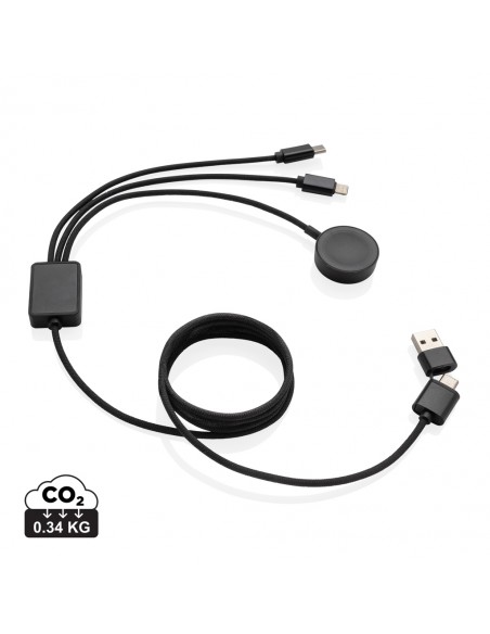 Terra RCS rPET 6-i-1 ladekabel med ur-oplader