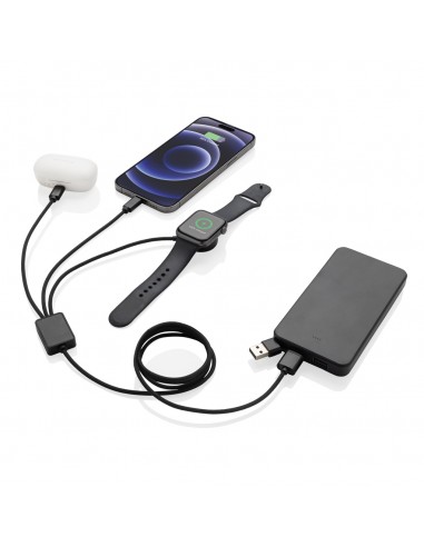 Terra RCS rPET 6-i-1 ladekabel med ur-oplader