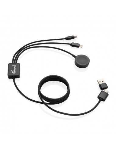 Terra RCS rPET 6-i-1 ladekabel med ur-oplader
