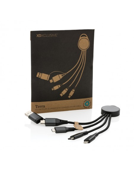 Terra, RCS genanvendt aluminium. 12 cm, 6 i 1 oplade kabel.