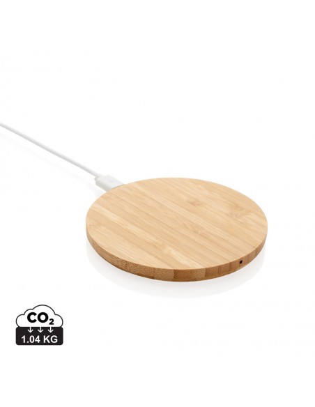 5W trådløs bambus oplader, rund