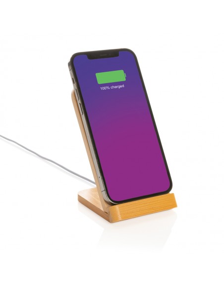 Holder med bambus & 5W trådløs opladning