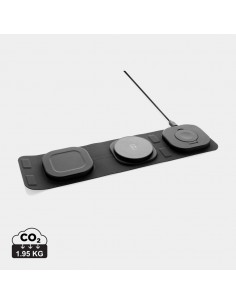 Swiss Peak 3 i 1 trådløs 15W rejseoplader i RCS rplastic