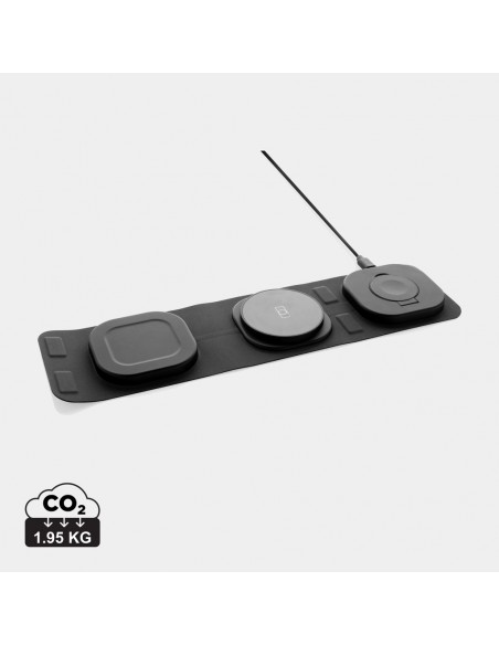 Swiss Peak 3 i 1 trådløs 15W rejseoplader i RCS rplastic