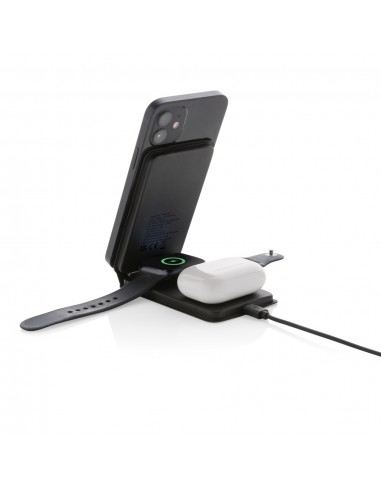 Swiss Peak 15W 3 i 1 magnetisk trådløs oplader i RCS rPU