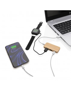 Bambus hub med Type-C 2