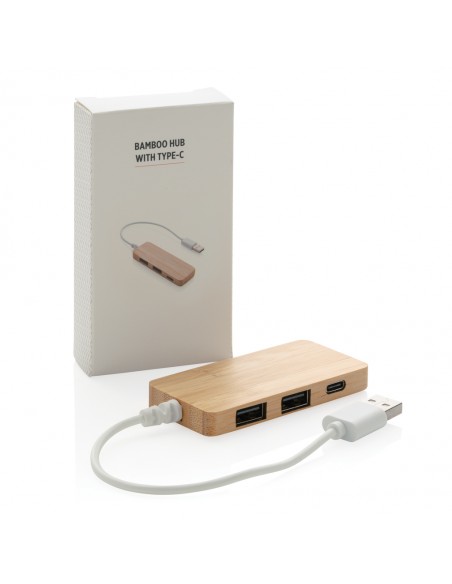Bambus hub med Type-C