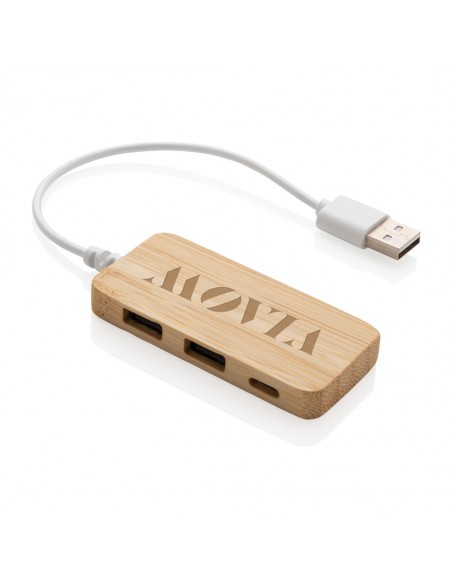Bambus hub med Type-C