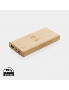 8.000 mAh 5W trådløs powerbank i bambus