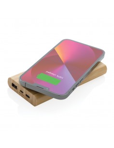 8.000 mAh 5W trådløs powerbank i bambus 2