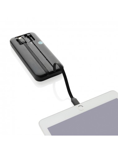 Turbopack RCS rplastic powerbank 10.000 integrerede kabler