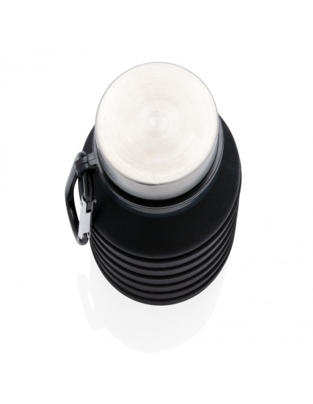 Leakproof sammenfoldelig silikone flaske med låg