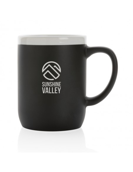 Keramisk krus med hvid kant 300ml.