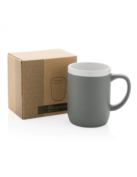 Keramisk krus med hvid kant 300ml.