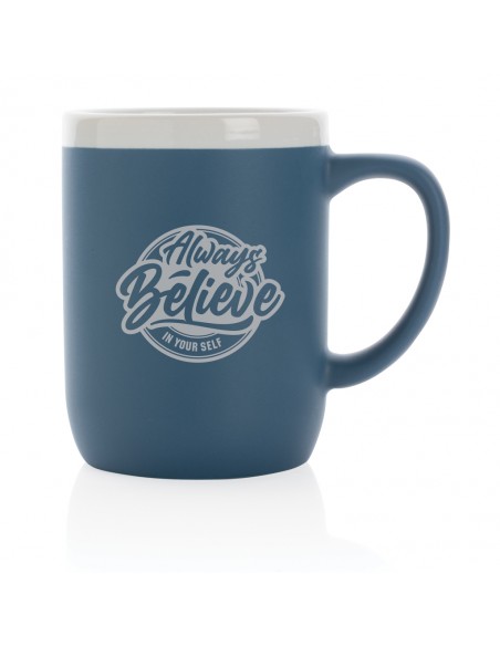 Keramisk krus med hvid kant 300ml.