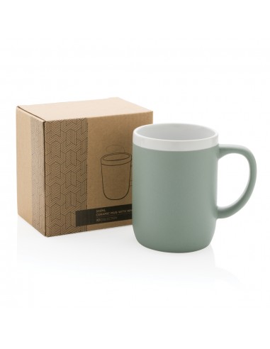 Keramisk krus med hvid kant 300ml.