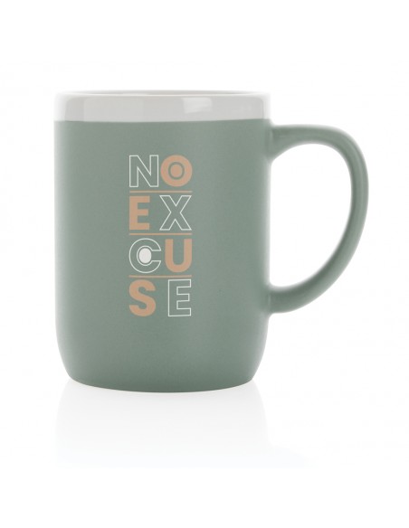 Keramisk krus med hvid kant 300ml.