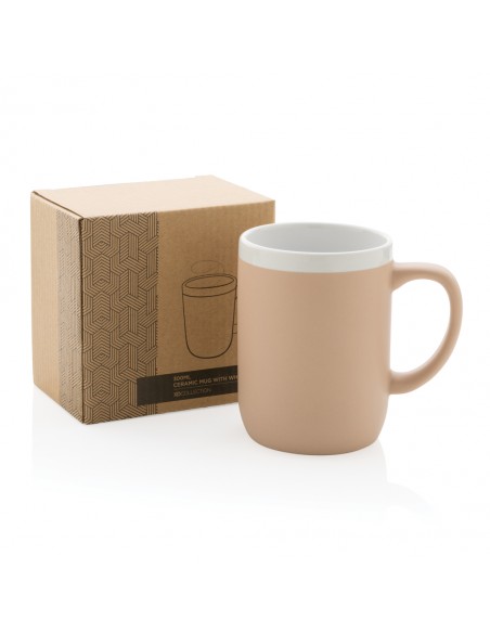 Keramisk krus med hvid kant 300ml.