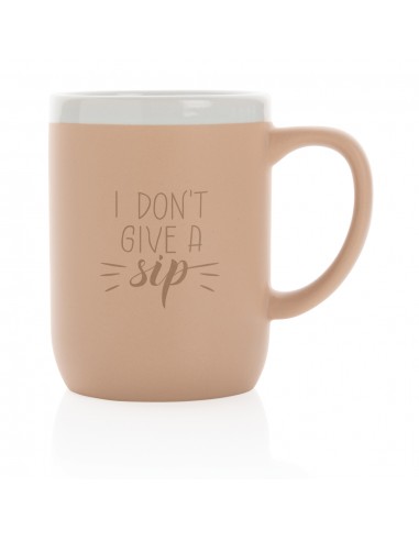 Keramisk krus med hvid kant 300ml.