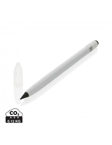 Aluminium blækfri pen med viskelæder