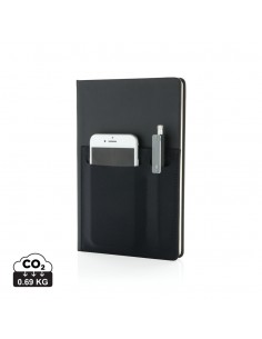 A5 luksus notesbog med telefonlomme