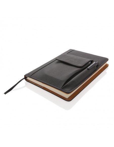 Notesbog med telefonlomme