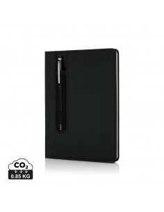 Standard hardcover PU A5 notesbog med stylus pen