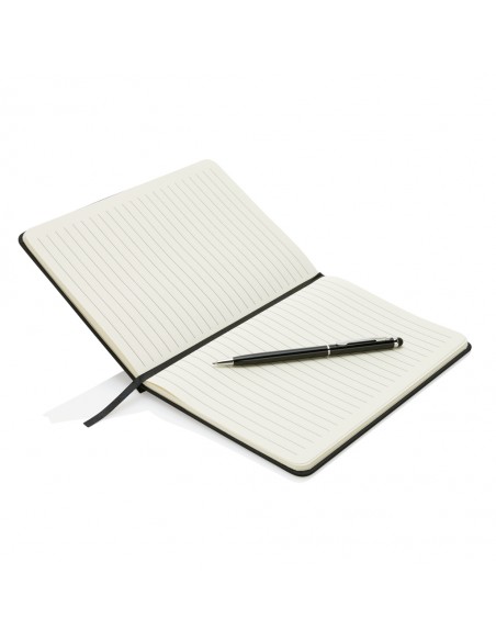 Standard hardcover PU A5 notesbog med stylus pen