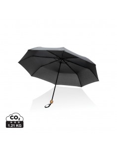 20.5" Impact AWARE™ RPET 190T pongee bambus mini paraply