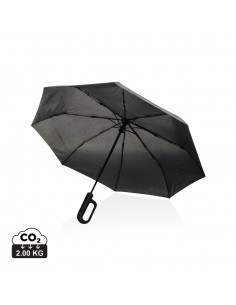 Yara 21" AWARE™ RPET ensfarvet paraply med karabinhage