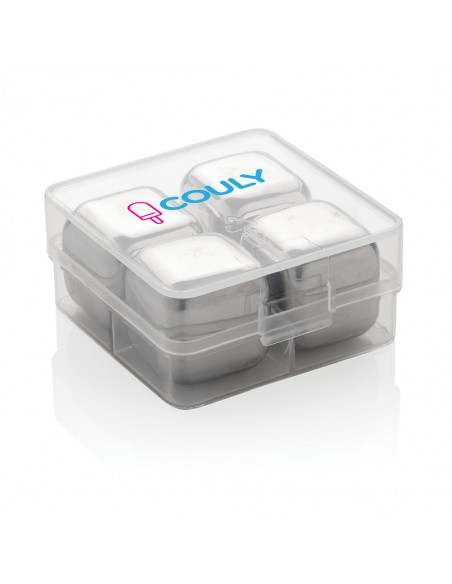 Genanvendelige rustfrit stål isterninger, 4 stk.