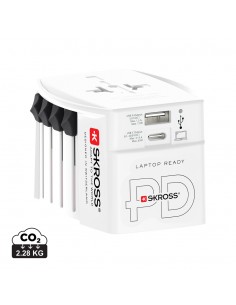 SKROSS World Travel Adapter MUV 65W PD med USB C kabel