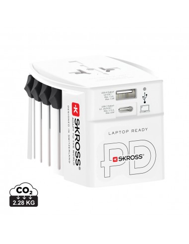 SKROSS World Travel Adapter MUV 65W PD med USB C kabel