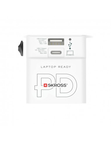 SKROSS World Travel Adapter MUV 65W PD med USB C kabel